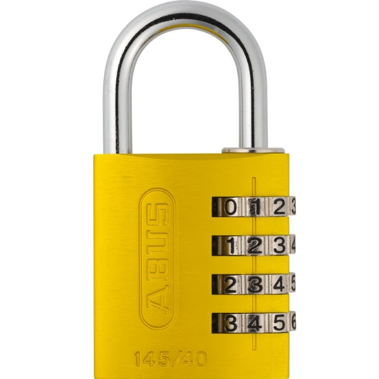 Hänglås 145/40 4 Kodhjul ABUS alu.Gul BF
