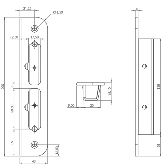 Slutbleck 106-1, plösmått 12,5mm med magnet 