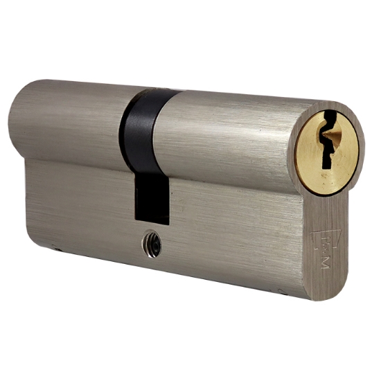 Profilcylinder 2211CZ50Z50 mässing mattförnicklad