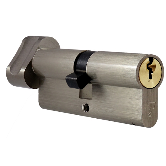 Profilcylinder 2211Z60K60 mässing mattförnicklad