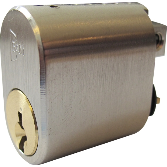 Cylinder 2220 m/sidfäste m/3 nycklar mässing mattörnicklad