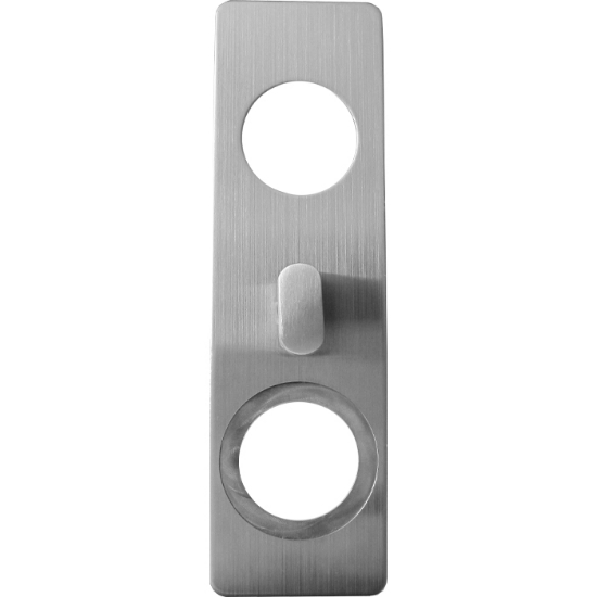 Vredskylt 550P 2X40,5mm hål och vred på insida. rostfrimatt (endast insida)