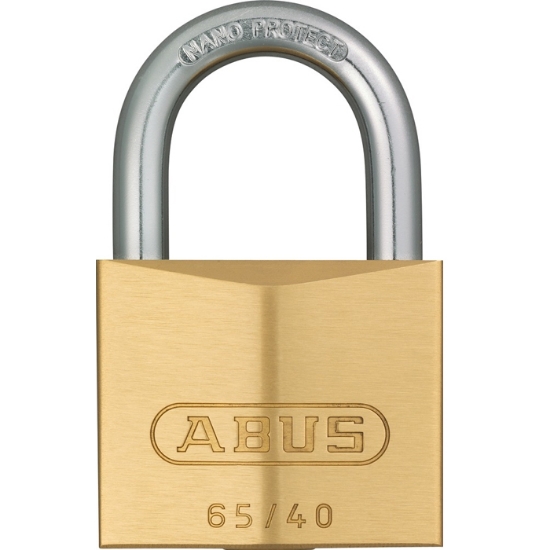 Hänglås 65/40 TWINS ABUS Härdad.B. mässing. SV