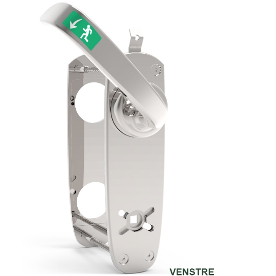 Nödutrymningshandtag 796, mikro, Vänster, Krom. 