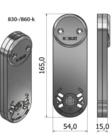 SplitAdapter 860-mk för fallås i modul-serien (classic), mattkrom
