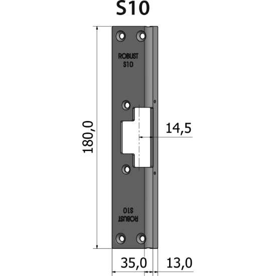 Montagestolpe vinklad S10, plösmått 14,5 mm