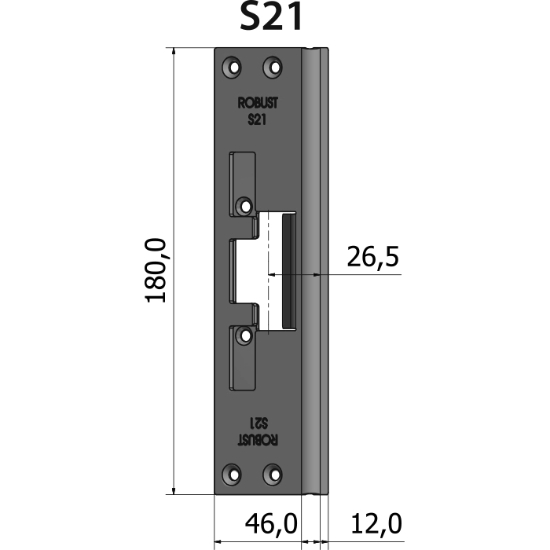 Montagestolpe vinklad S21, plösmått 26,5 mm