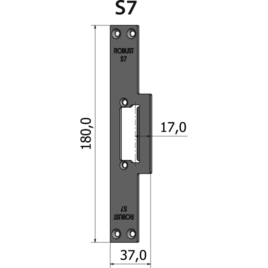 Montagestolpe plan S7, plösmått 17 mm