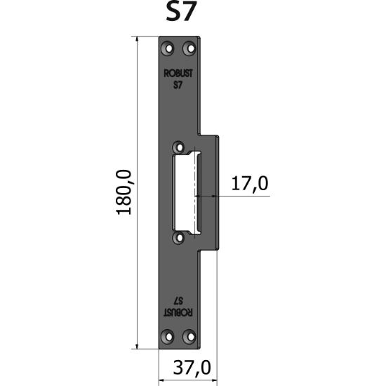 Montagestolpe plan S7, plösmått 17 mm