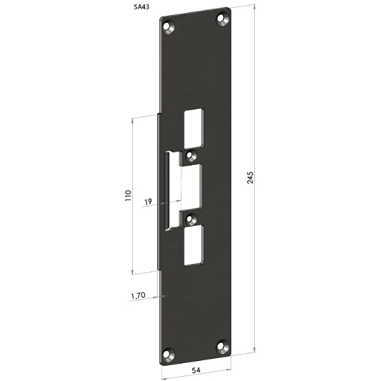 Stolpe  SA43  för Sapa 2074 rostfri