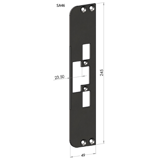 Stolpe  SA46 för Schüco ADS 80 FR & WICONA 65 N rostfri