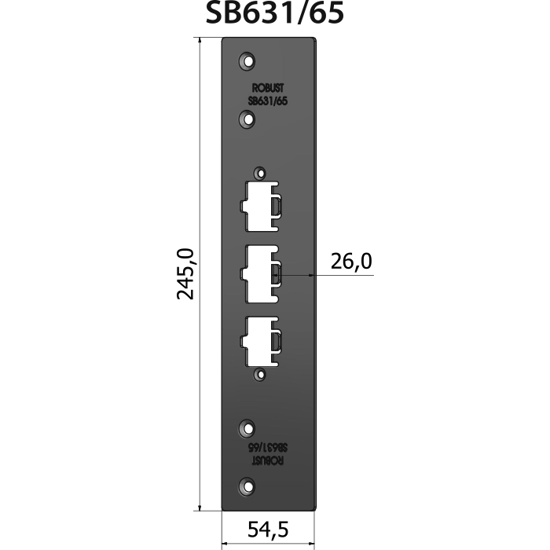 Plant mekaniskt slutbleck SB631/65, plösmått 26 mm, bl.a. för Schüco ADS 65