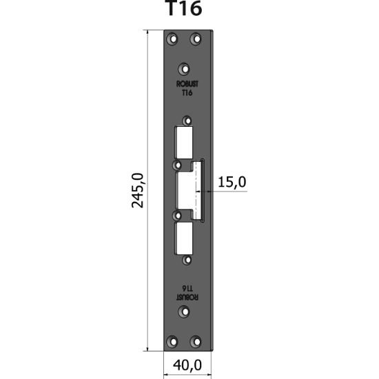Montagestolpe plan T16, plösmått 15 mm