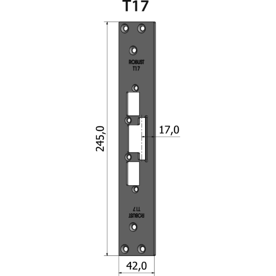 Montagestolpe plan T17, plösmått 17 mm