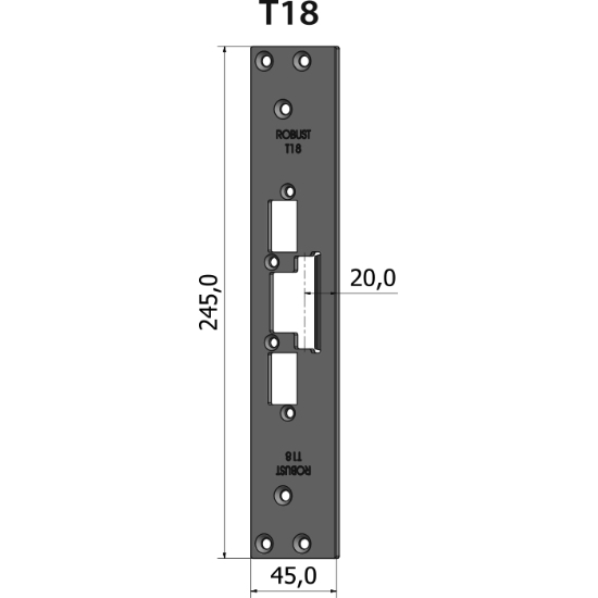 Montagestolpe plan T18, plösmått 20 mm