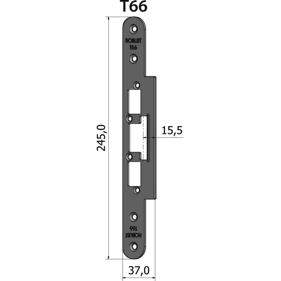 Montagestolpe plan T66, plösmått 15,5 mm, bl.a. för SAPA 2060