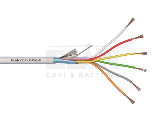 Kabel 6-ledare (6x0,22) skärmad box à 100m vit