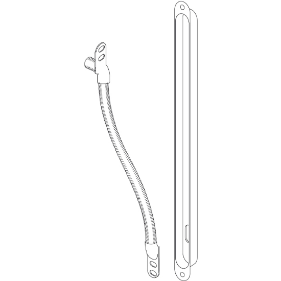 Kabelöverföring K540 lang 540mm runda hörn rostfri