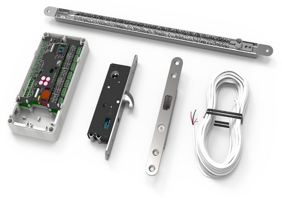 Motorlås 6300 smalprofillås komplett CU2 35mm dorndjup, TwoCom 