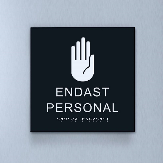 Taktil piktogram: Endast Personal, 180X180mm svart