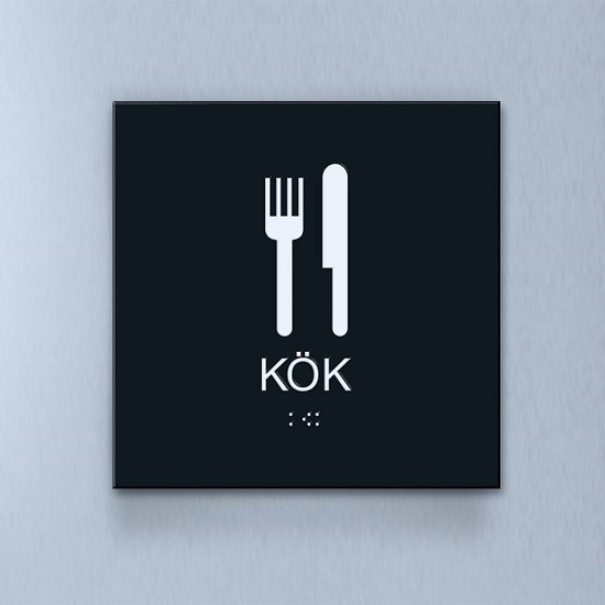Taktil piktogram: Kök, 180X180mm svart