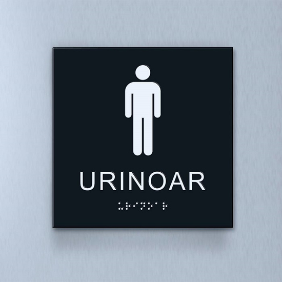 Taktil piktogram: Urinoar, 180X180mm svart