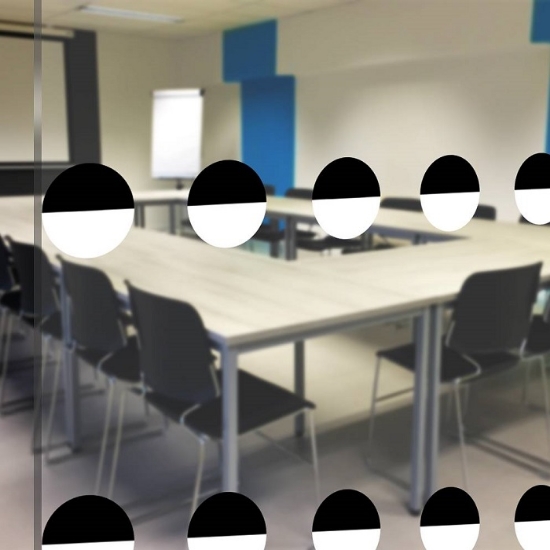 Kontrastmarkering glas svart/vit Cirklar