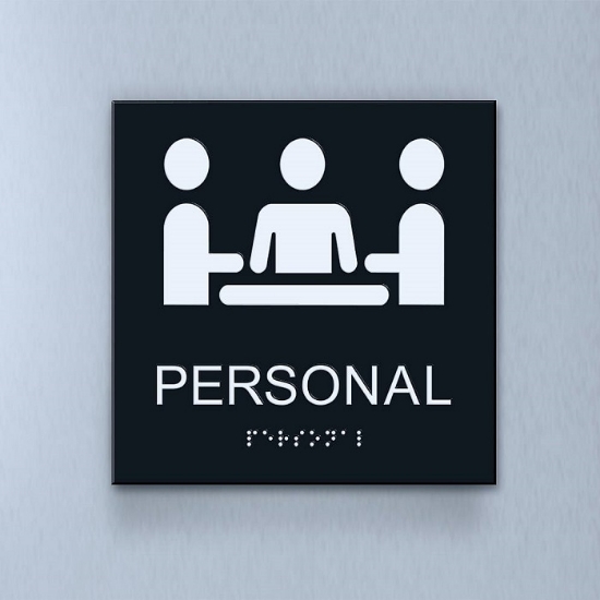 Taktil piktogram: Personal, 180X180mm svart