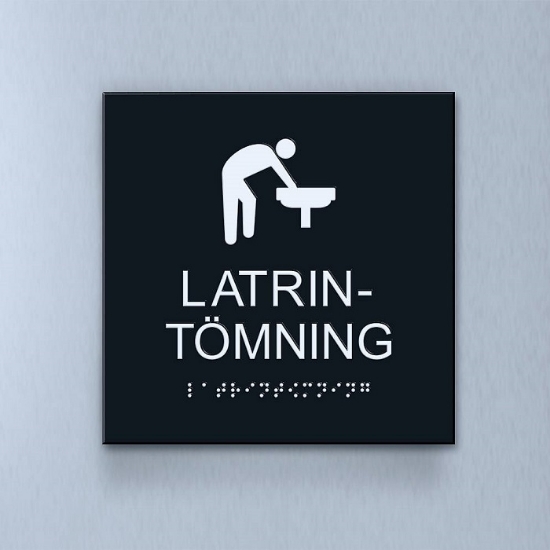 Taktil piktogram: Latrintömning, 180X180mmsvart