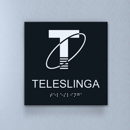 Taktil piktogram: Teleslinga, 180X180mm svart