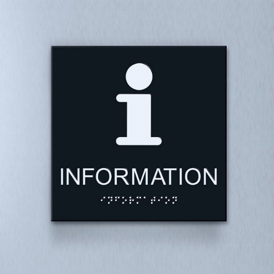 Taktil piktogram: Information, 180X180mm svart