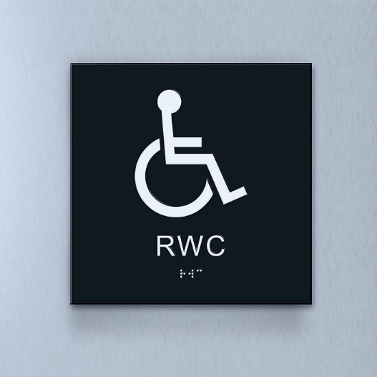 Taktil piktogram: RWC, 180X180mm svart
