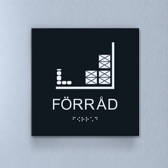 Taktil piktogram: Förråd, 180X180mm svart