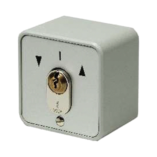 Nyckelbrytare S-AO 1-2TR/2, tvåvägsbrytare. För ovalcylinder utanpåliggande i silver