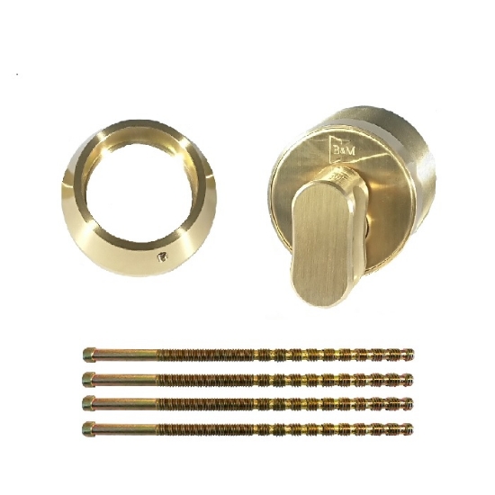 Vredcylinder rund 2272FP återfjädrande m/täckplatta komplett m/ring 13mm mässing