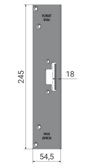 Montagestolpe SA56 rostfri, metallprofil anpassad, plösmått 18 mm