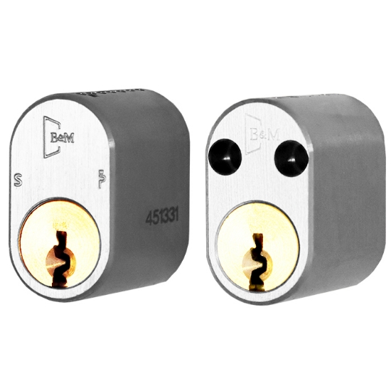 Cylinder 2237S + 2247 m/4 nycklar, klass 3 krom