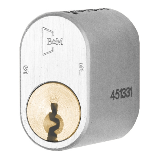 Cylinder 2237S x 3 LL 5 nycklar mattförnicklad. klass 3