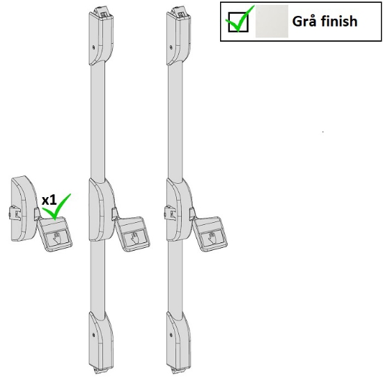 Utrymningsbeslag - PAD 7001 - Tryckplatta. Grå finish.
