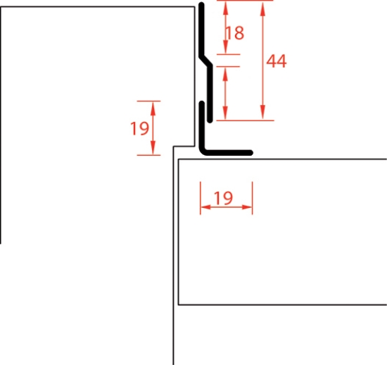 Dubbelprofil 211-8 IN inåtgående galv