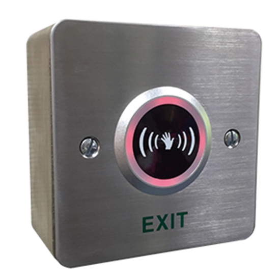 Tryckknapp beröringsfri utanpåliggande 85x85 belyst rostfritt