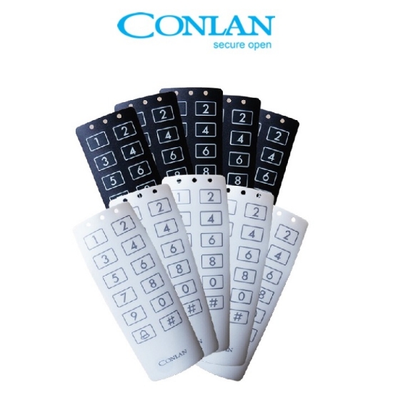 Front ettiketter för CT knappsats, Svart, 5-pack