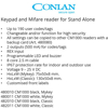 CM1000, Stand Alone, Kortläsare med knappsats, Classic, Mifare, Vit