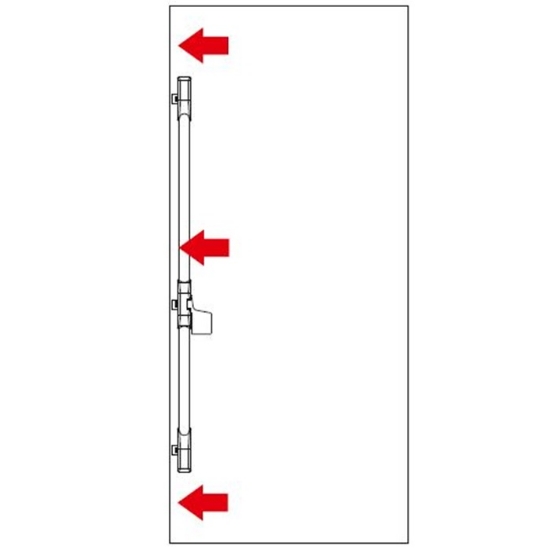 Utrymningsbeslag - PAD 7002 - Tryckplatta med horisontal 3-punkts låsning. Grå finish.