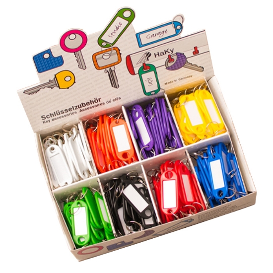 Märkbrickor 8 färger med hål och ring, 200 st